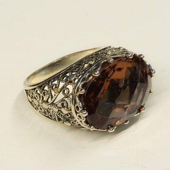 💍Faceted Natural Alexandrite Filigree Style Ring s.6.5 - Picture 3 of 5